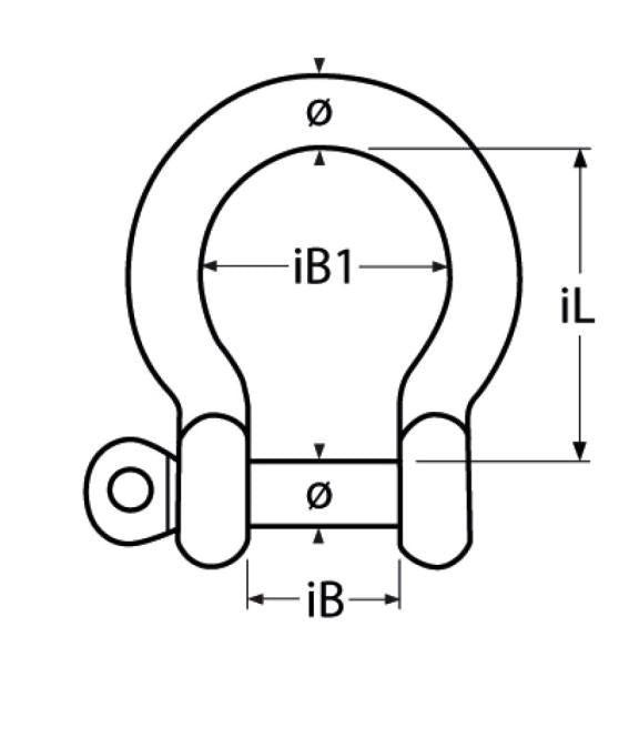 Omega shackle, 6 mm