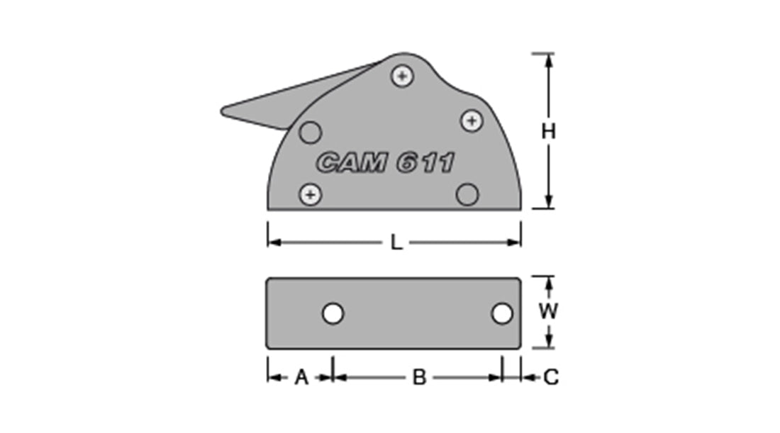 6mm V-cam 611, atsevišķs stoperis, melns gumijas rokturis