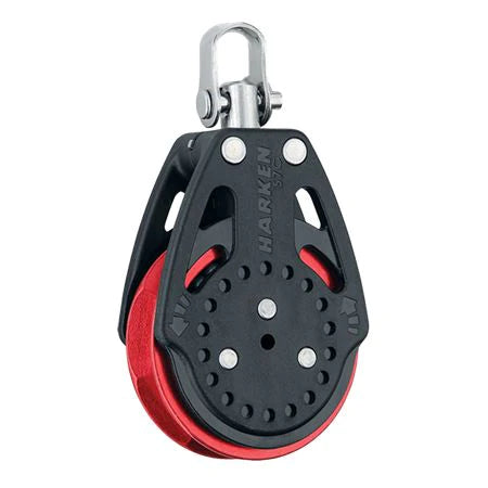 57 mm Harken Carbo Ratchamatic bloks - sarkans loks - 2625.SARKANS