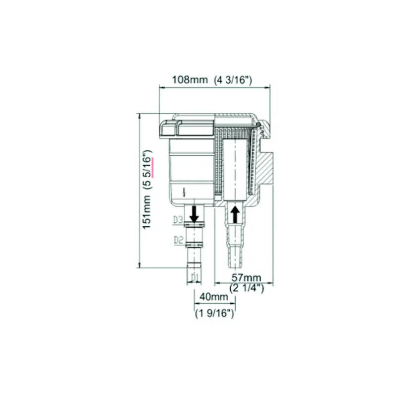 Ezera ūdens filtrs, 23-51 l/m