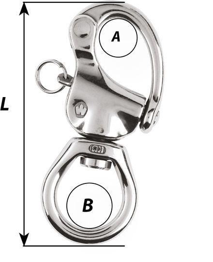 HR sprūda karabīne, liels gredzens, 80 mm garums