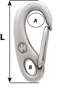 Safety snap hook, length: 50 mm