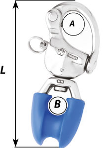 HR snap shackle - With thimble eye - Length: 95 mm