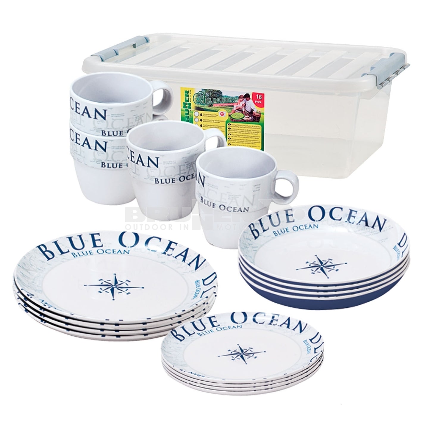 Trauku komplekts "BLUE OCEAN" transportējamā kastē