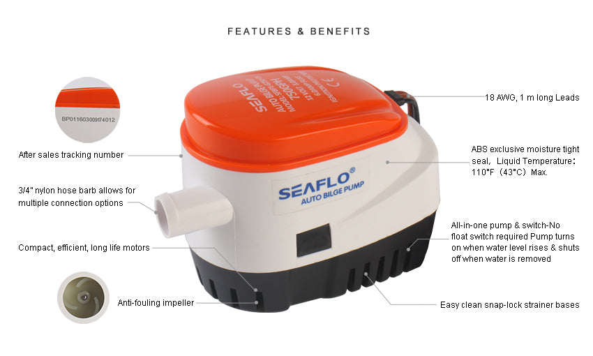 SEAFLO 06 Series 600GPH Seaflo Automatic Bilge Pump