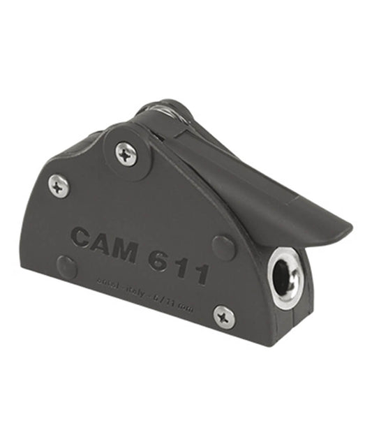 6mm V-cam 611, single clutch, black resin handle