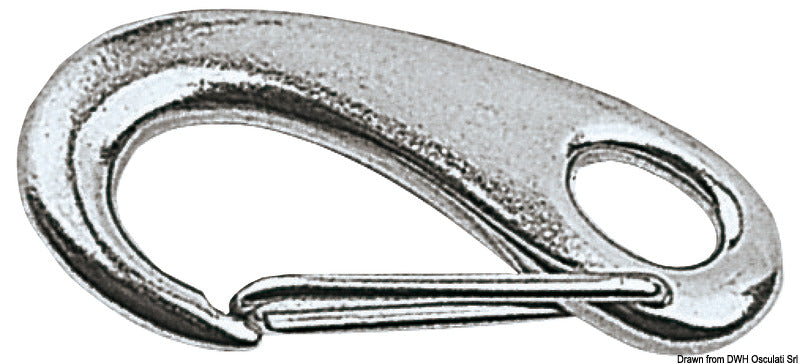 Drošības karabīne (AISI 316) ar atsperi, 31 mm atvērums