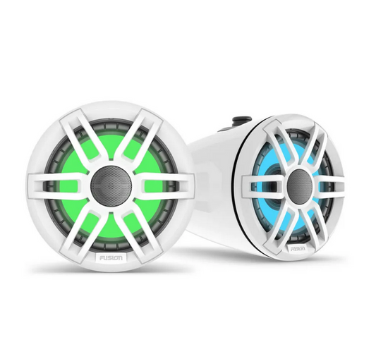 Fusion® XS Series 6.5" RGB LED Marine Wake Tower Speakers, White