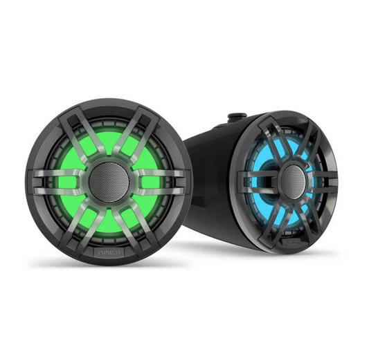 Fusion® XS Series 6,5"  RGB LED Marine Wake Tower Speakers, Black