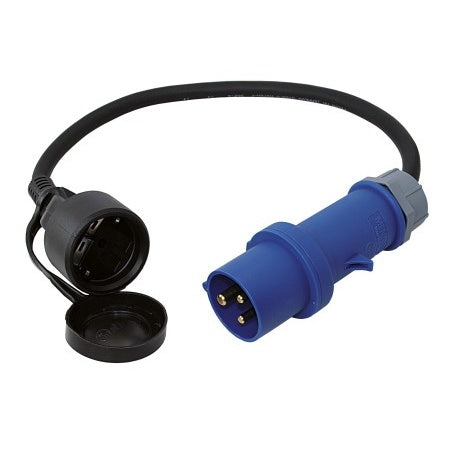 CEE plug to Schuko socket,  0,55m (230 V, 16 A,  3 pole)