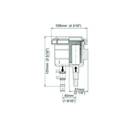 Ezera ūdens filtrs, 23-51 l/m
