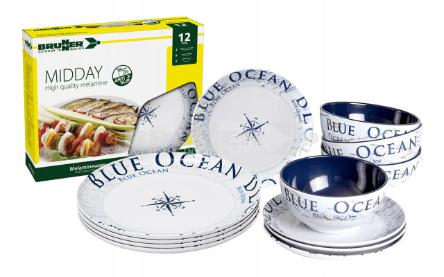 Pusdienu trauku komplekts "Blue ocean" (12gab.)
