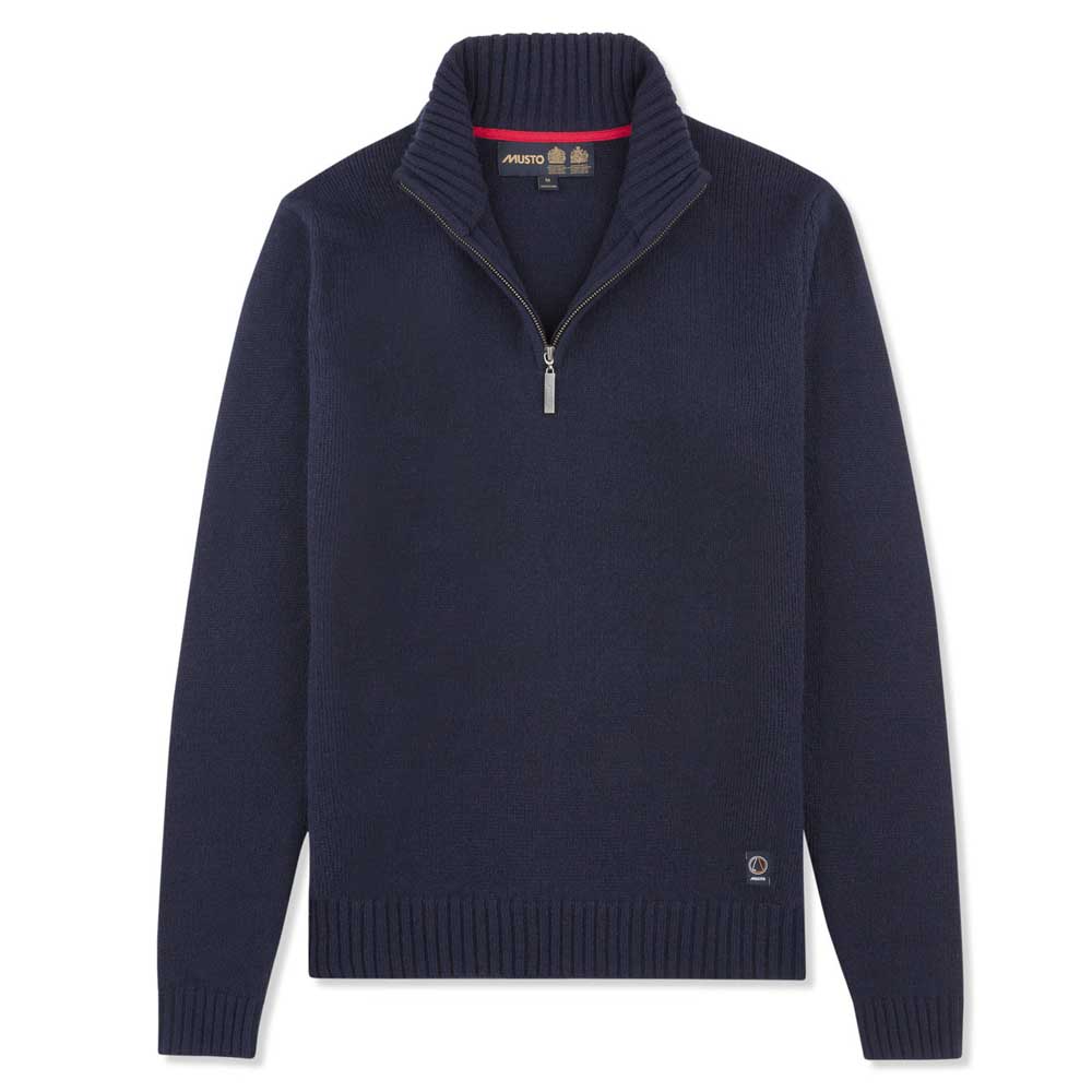 Phoenix Half Zip Neck Knit Sweatshirt, navy