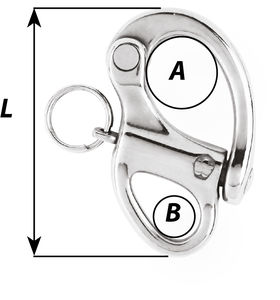 Snap shackle with fixed eye, 35 mm