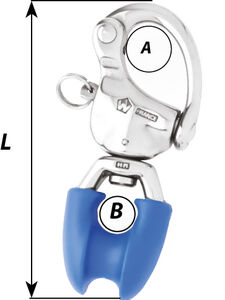 HR snap shackle - With thimble eye - Length: 110 mm