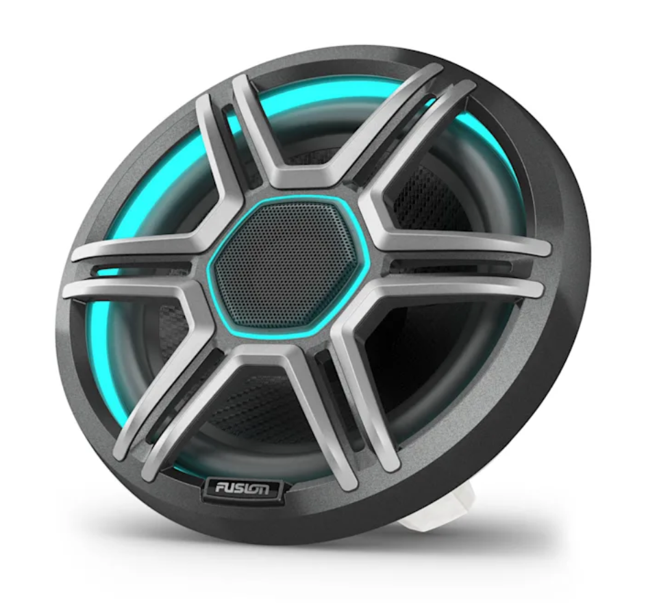 Fusion Apollo™ 7.7" LED Marine skaļruņi ar pelēku sportiska stila aizsargrežģi